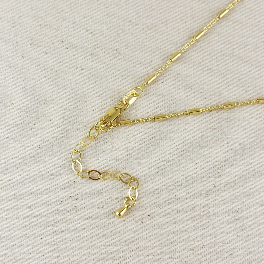 18k Gold Filled Mini Tube Chain Necklace