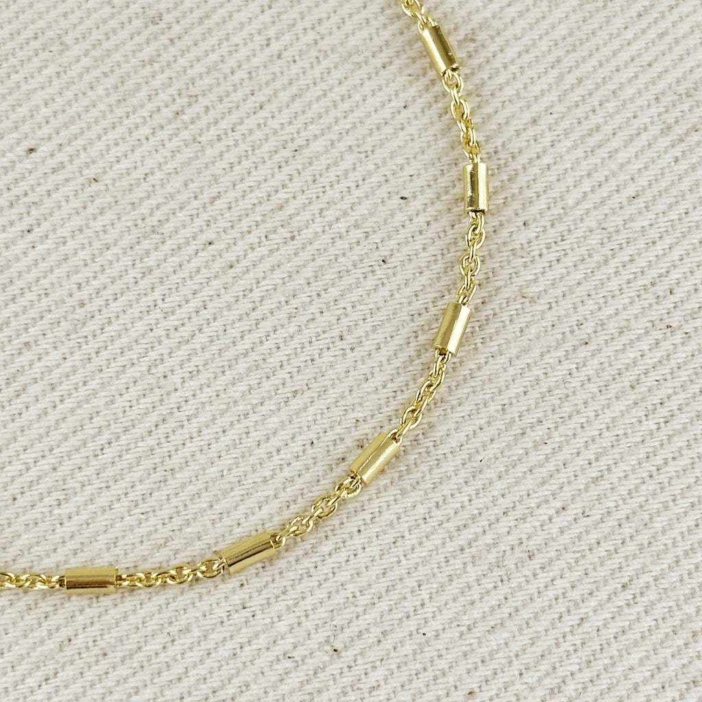 18k Gold Filled Mini Tube Chain Bracelet