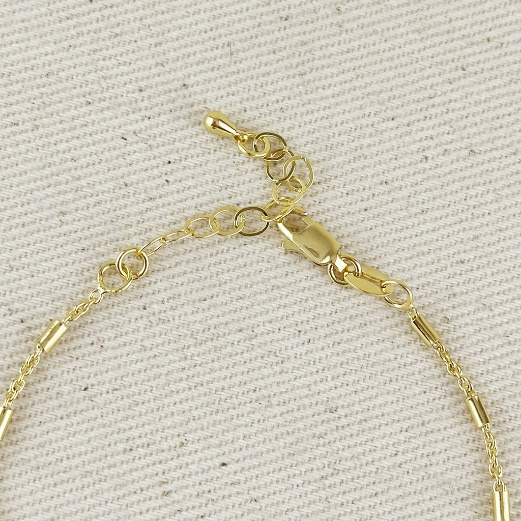 18k Gold Filled Mini Tube Chain Bracelet
