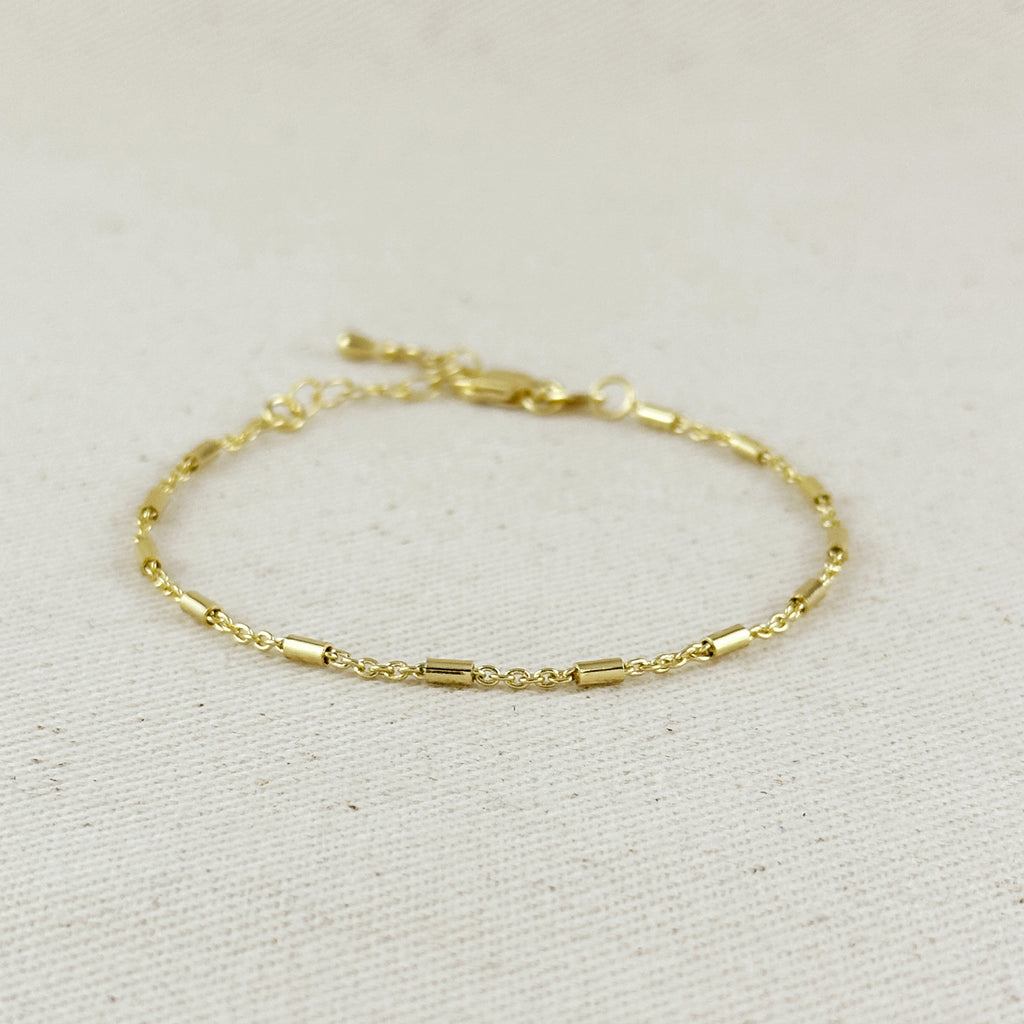 18k Gold Filled Mini Tube Chain Bracelet