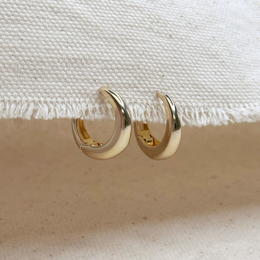 18k Gold Filled British Closure Artisan Clicker Hoop Earrings
