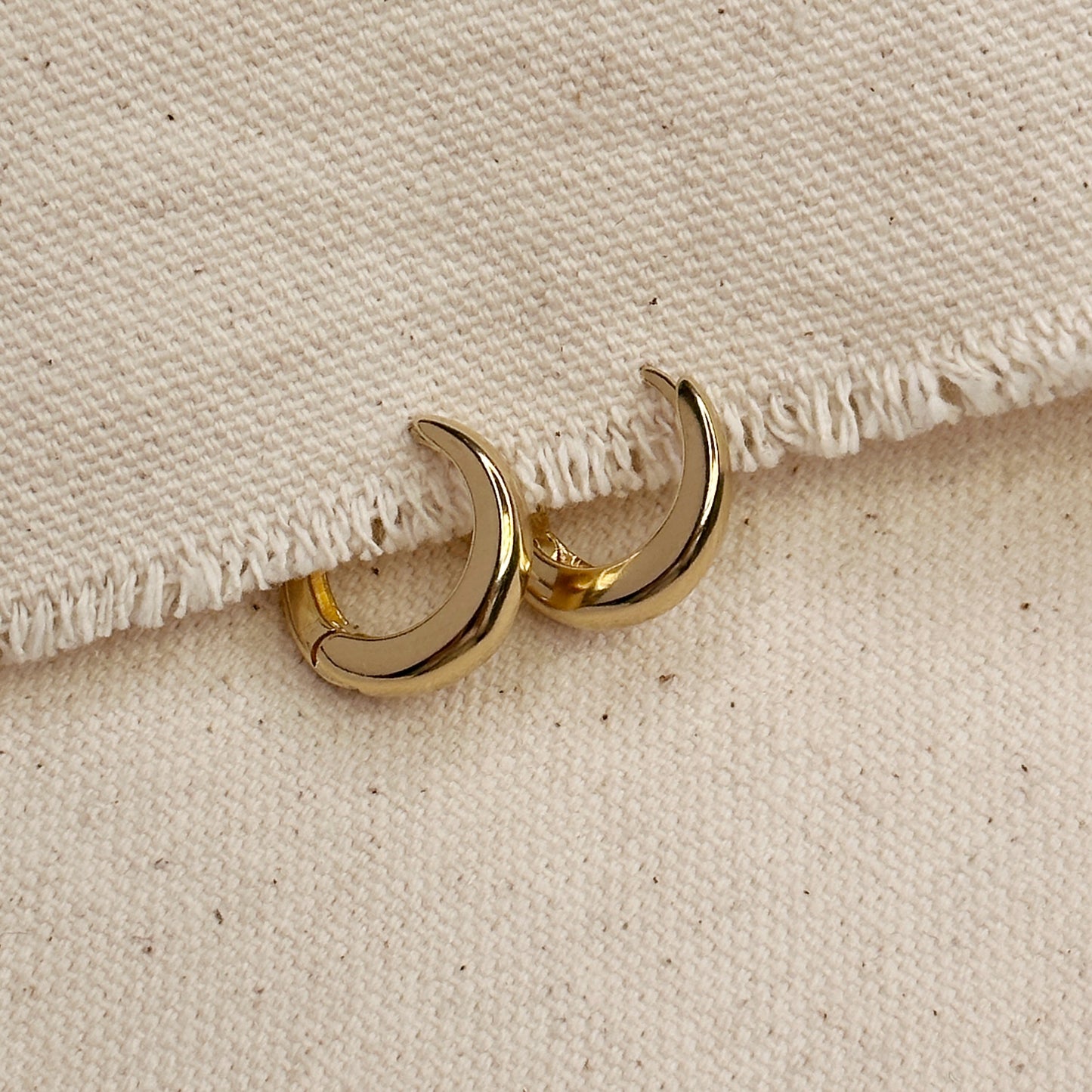 18k Gold Filled British Closure Artisan Clicker Hoop Earrings