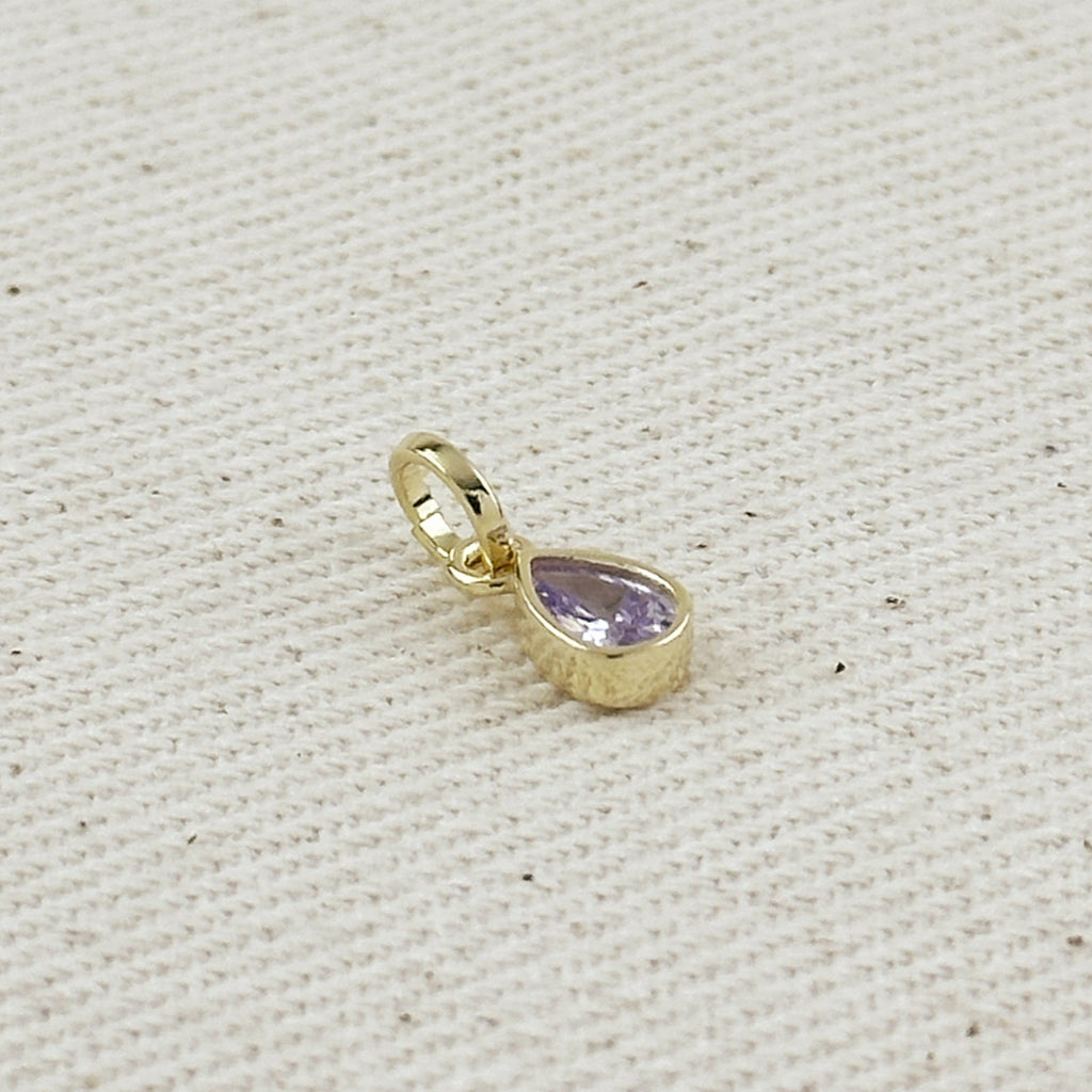 18k Gold Filled Birthstone Bezel Drop Charm
