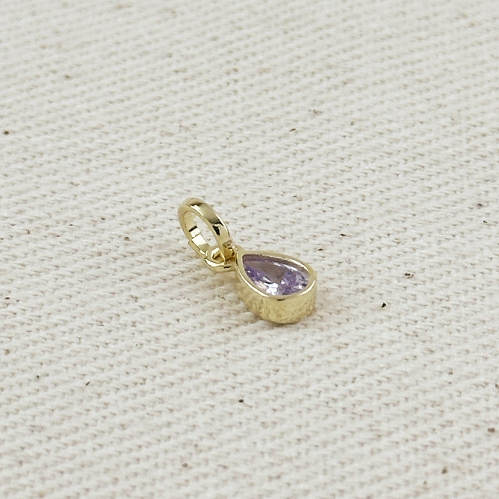 18k Gold Filled Birthstone Bezel Drop Charm