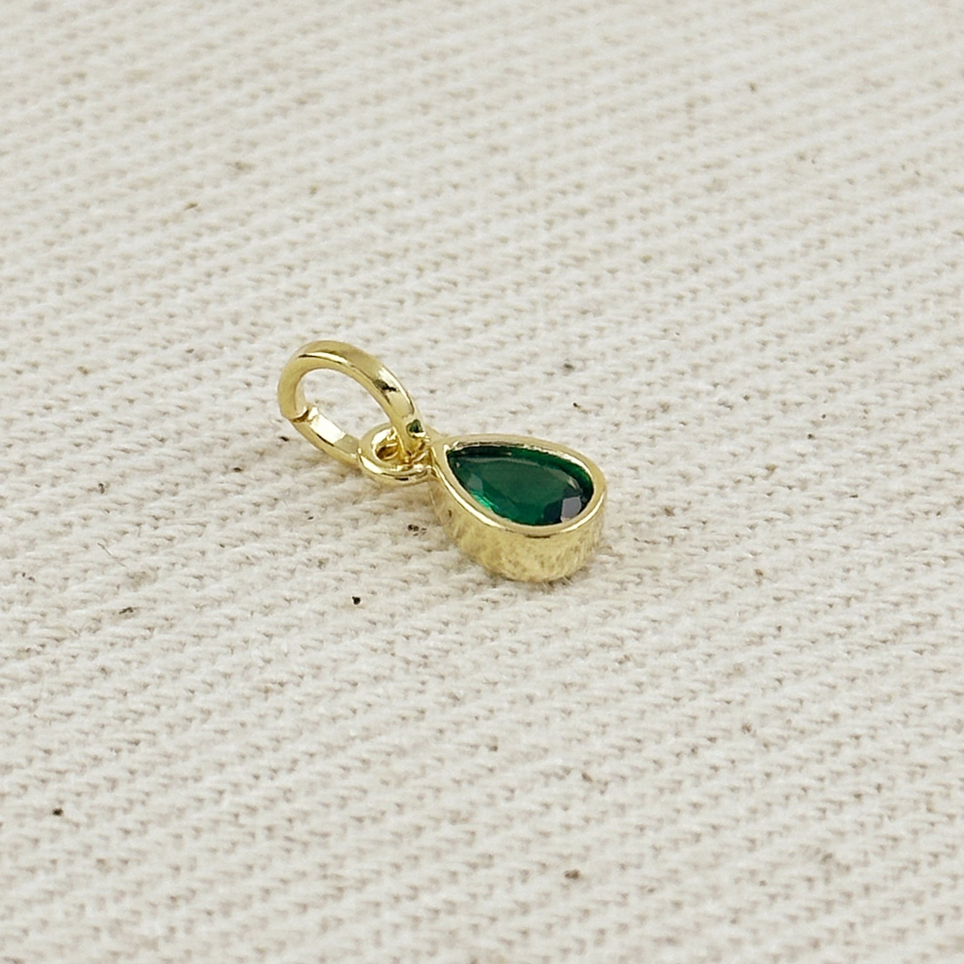 18k Gold Filled Birthstone Bezel Drop Charm