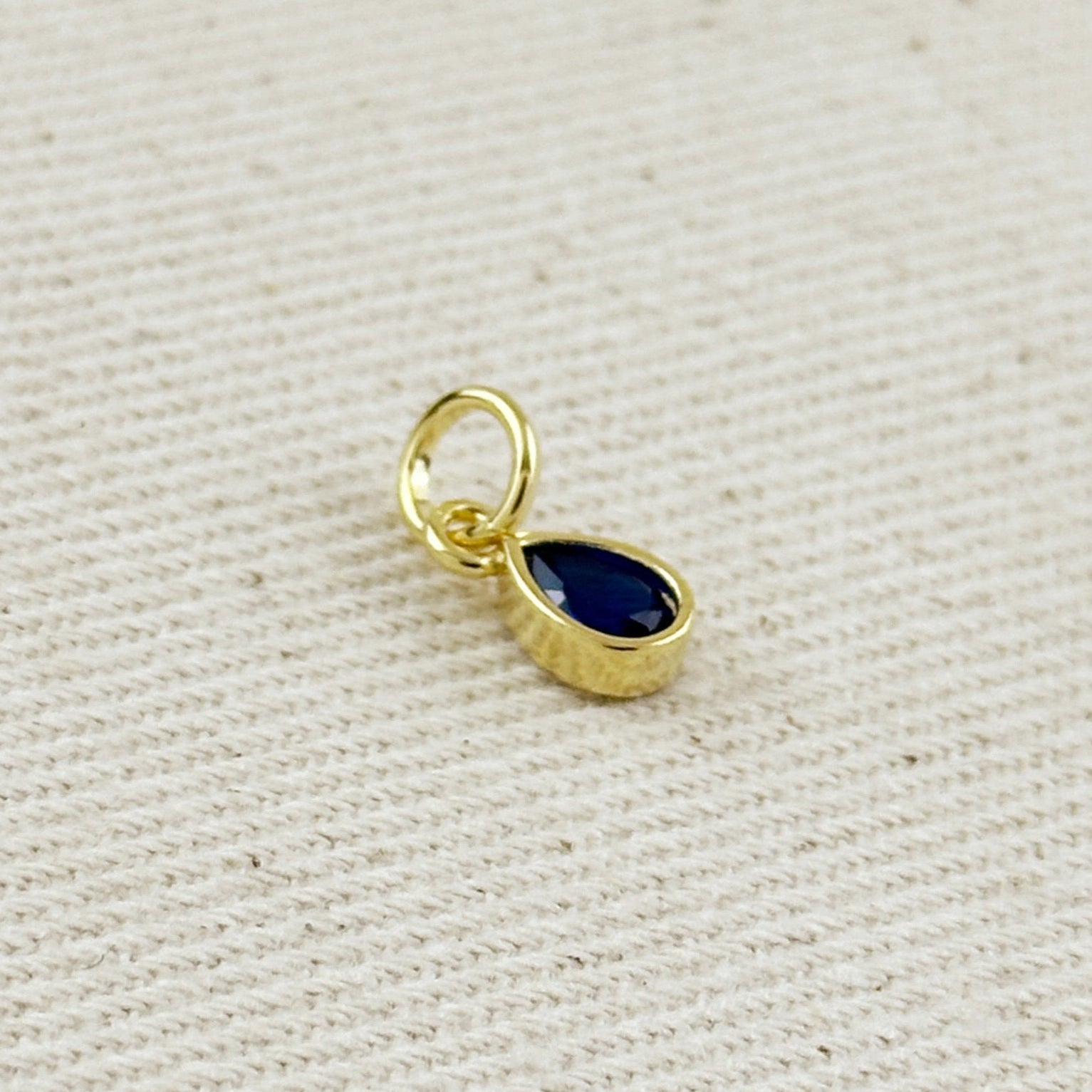 18k Gold Filled Birthstone Bezel Drop Charm