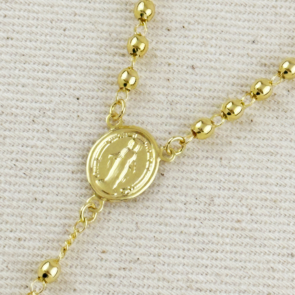 18k Gold Filled 3.3mm Rosary Necklace