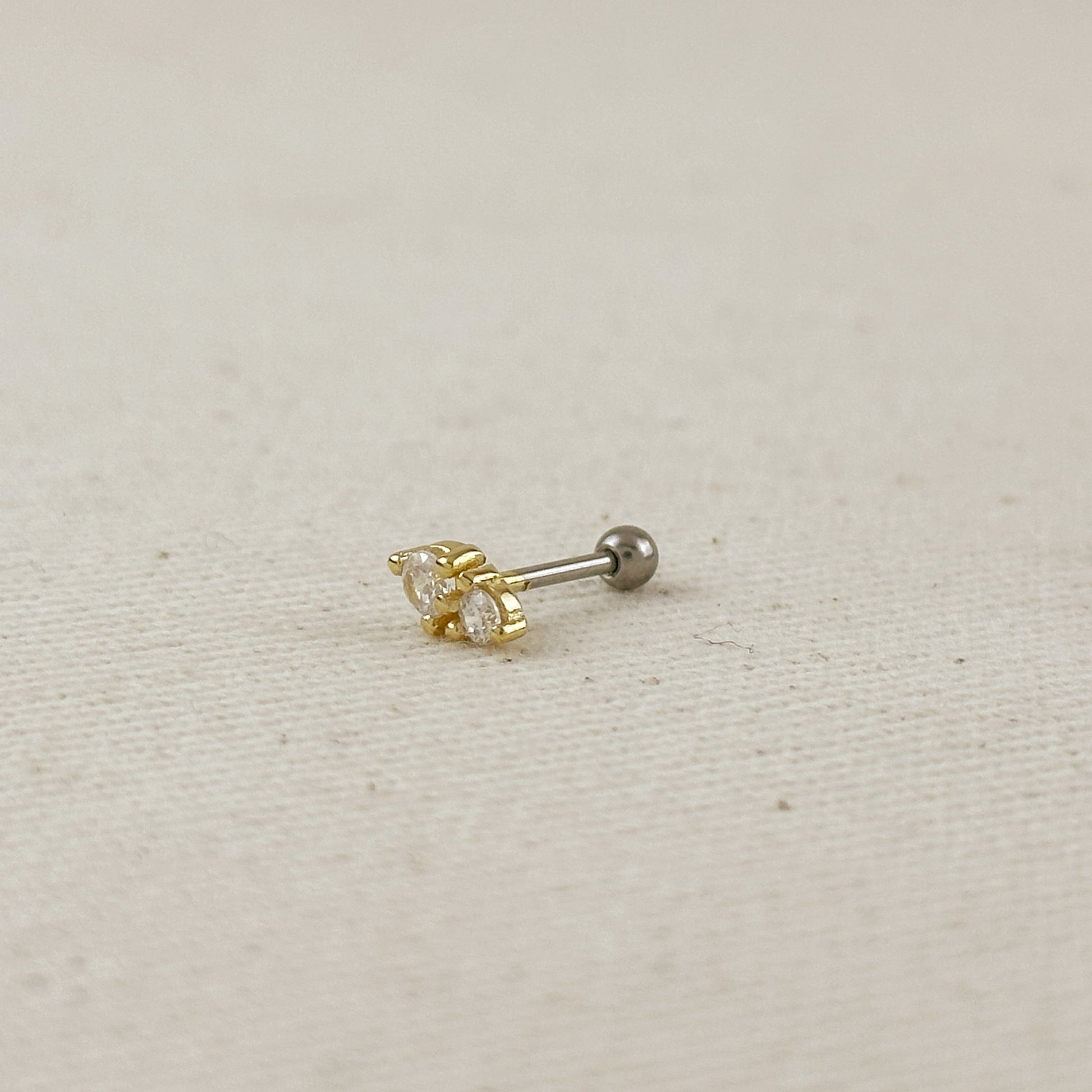 18k Gold Filled CZ Piercing Stud