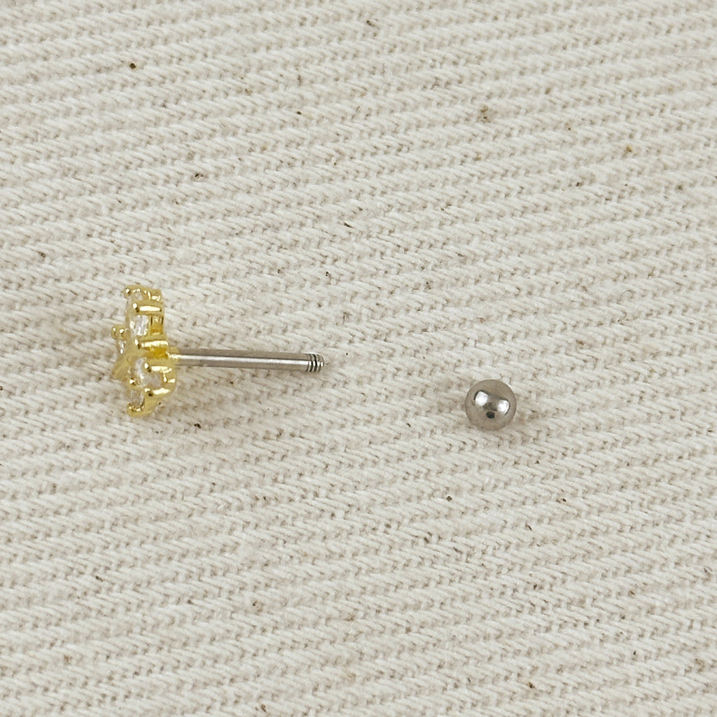 18k Gold Filled CZ Piercing Stud