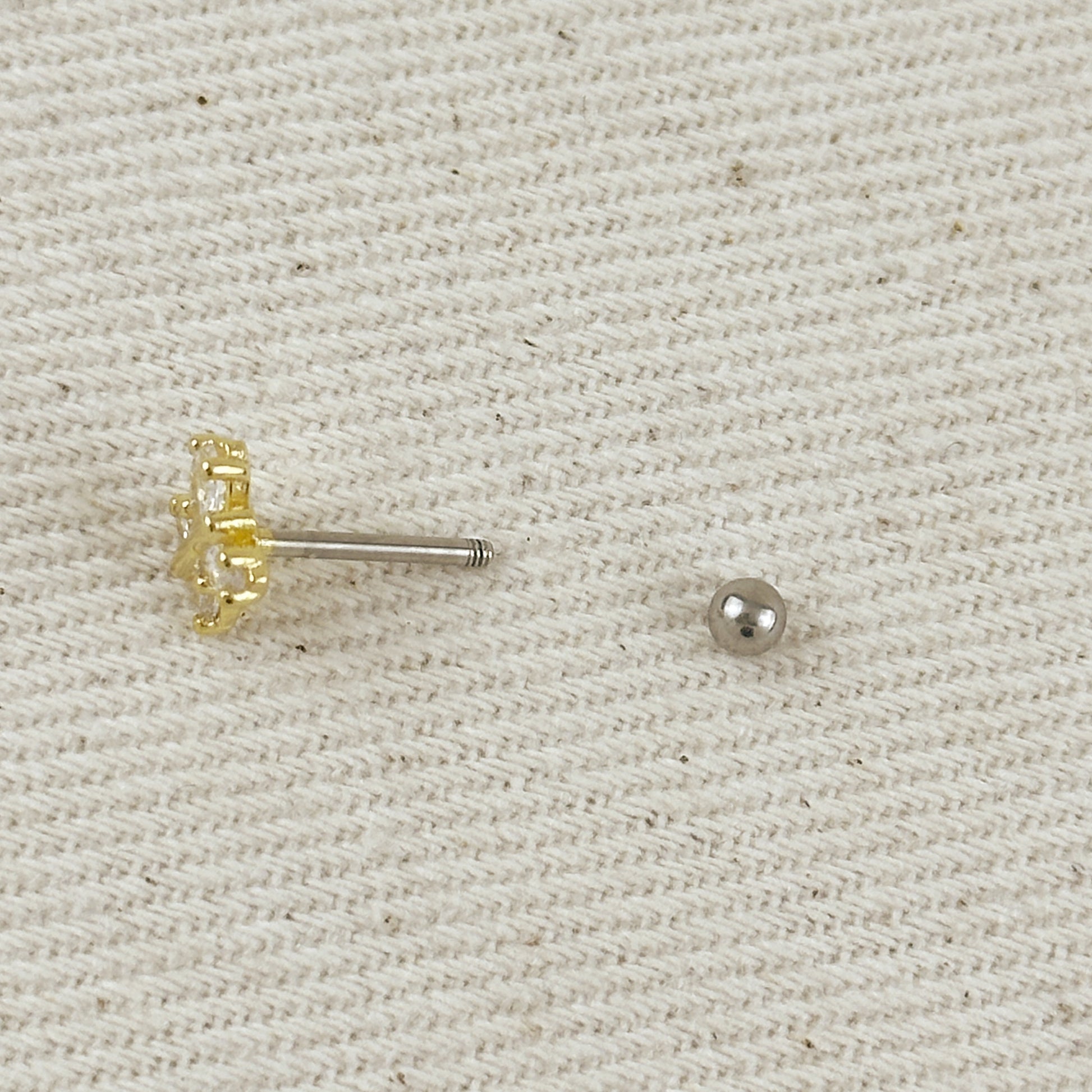 18k Gold Filled CZ Piercing Stud