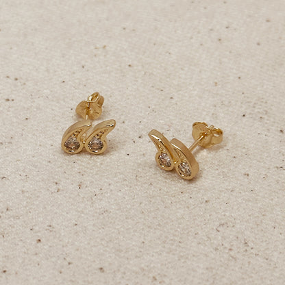 18k Gold Filled Mini CZ Stud Earrings