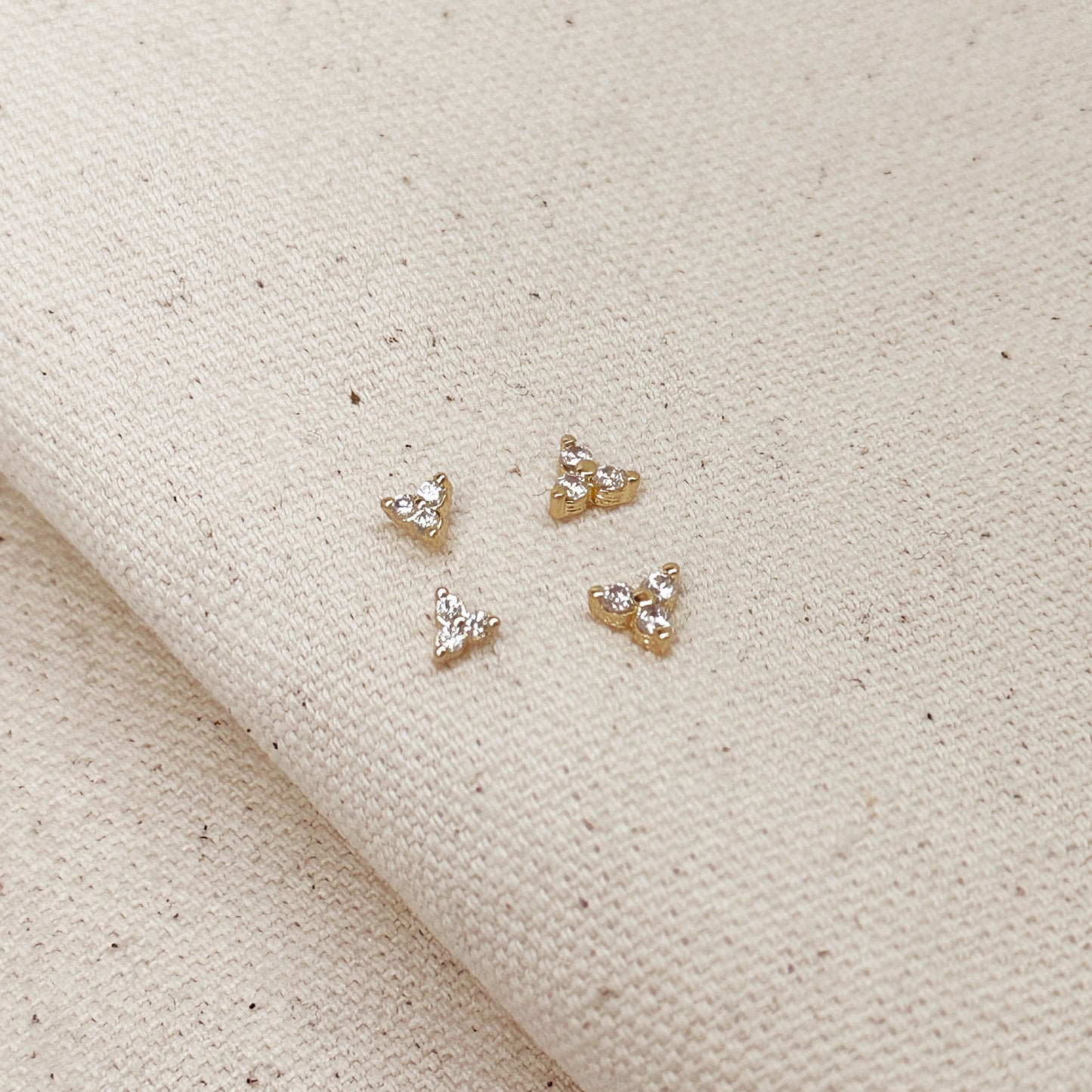 Mini Flower CZ Stud Earrings