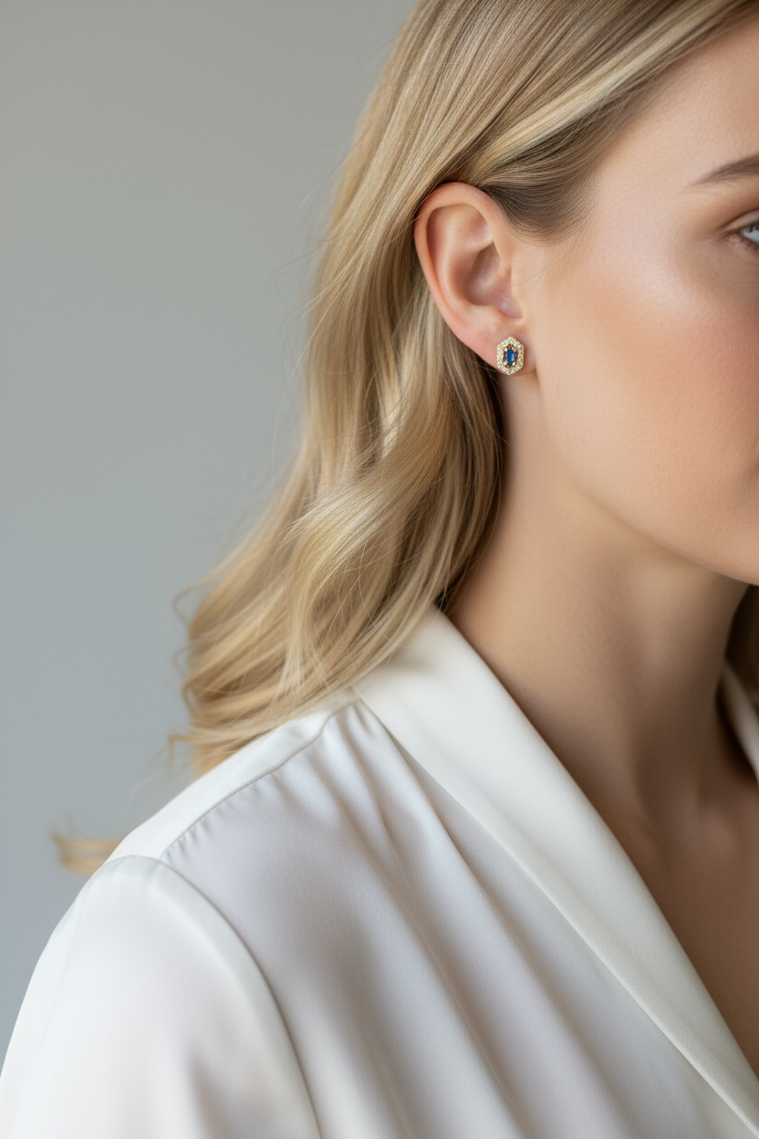 18k Gold Filled Fancy Birthstone Baguette Earrings