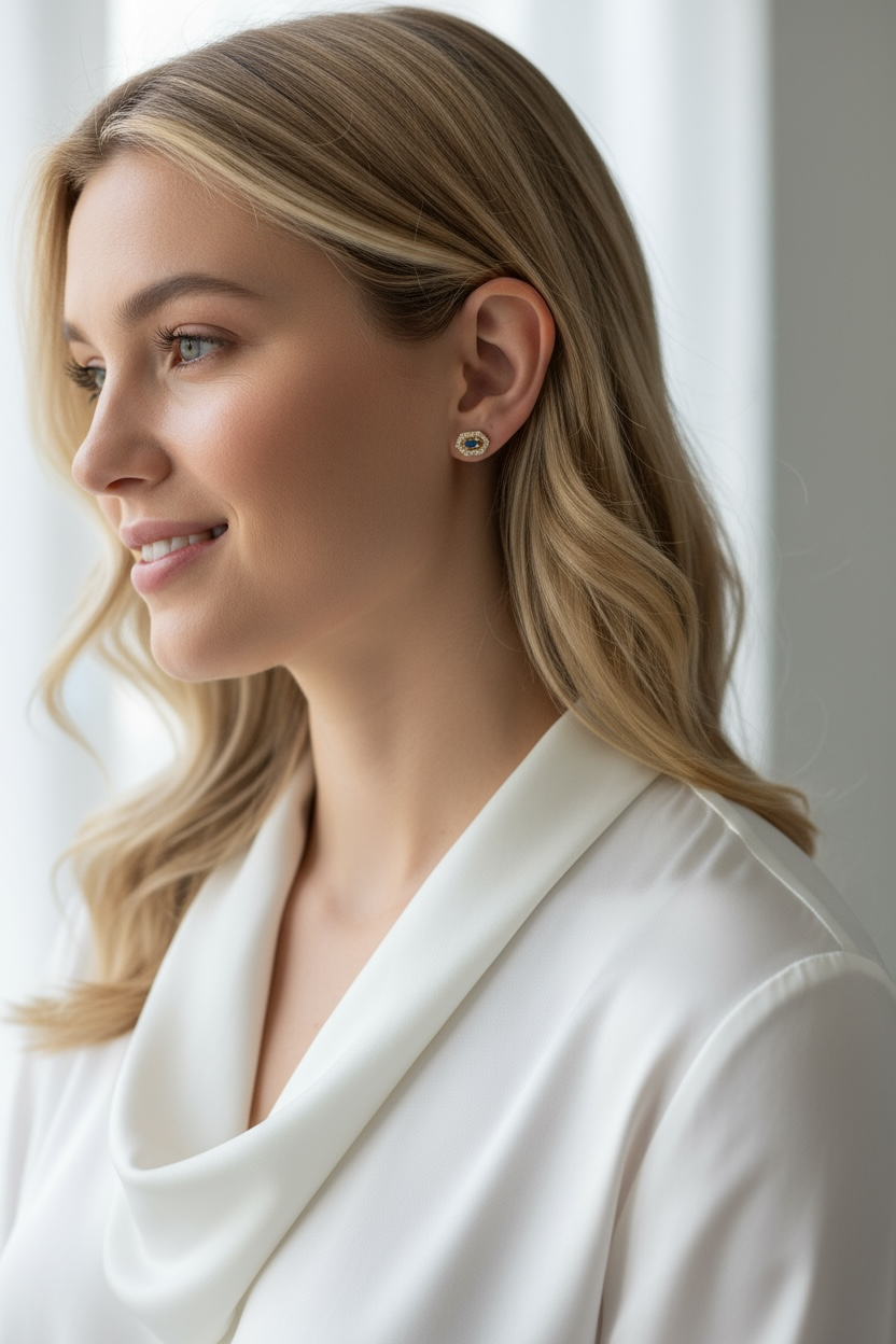 18k Gold Filled Fancy Birthstone Baguette Earrings