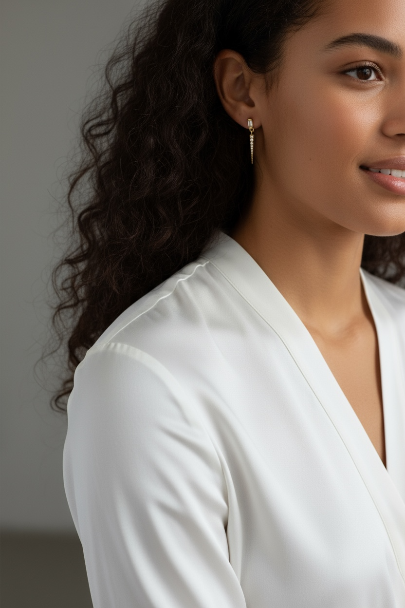 18k Gold Filled Earrings Featuring Baguette Cubic Zircon With Spike Drop