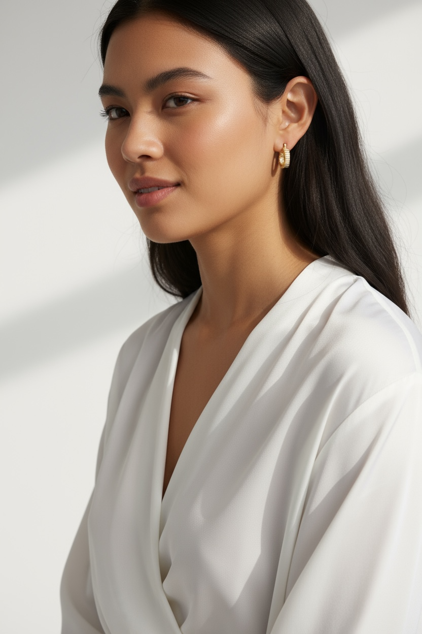 Ridged Hoop Earrings