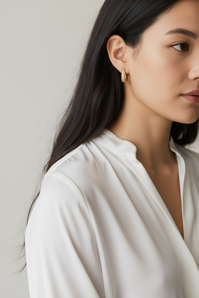 Ridged Hoop Earrings