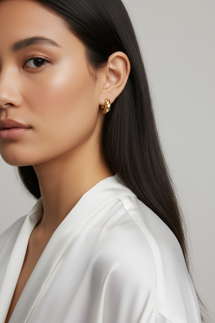 Croissant Clicker Hoop Earrings