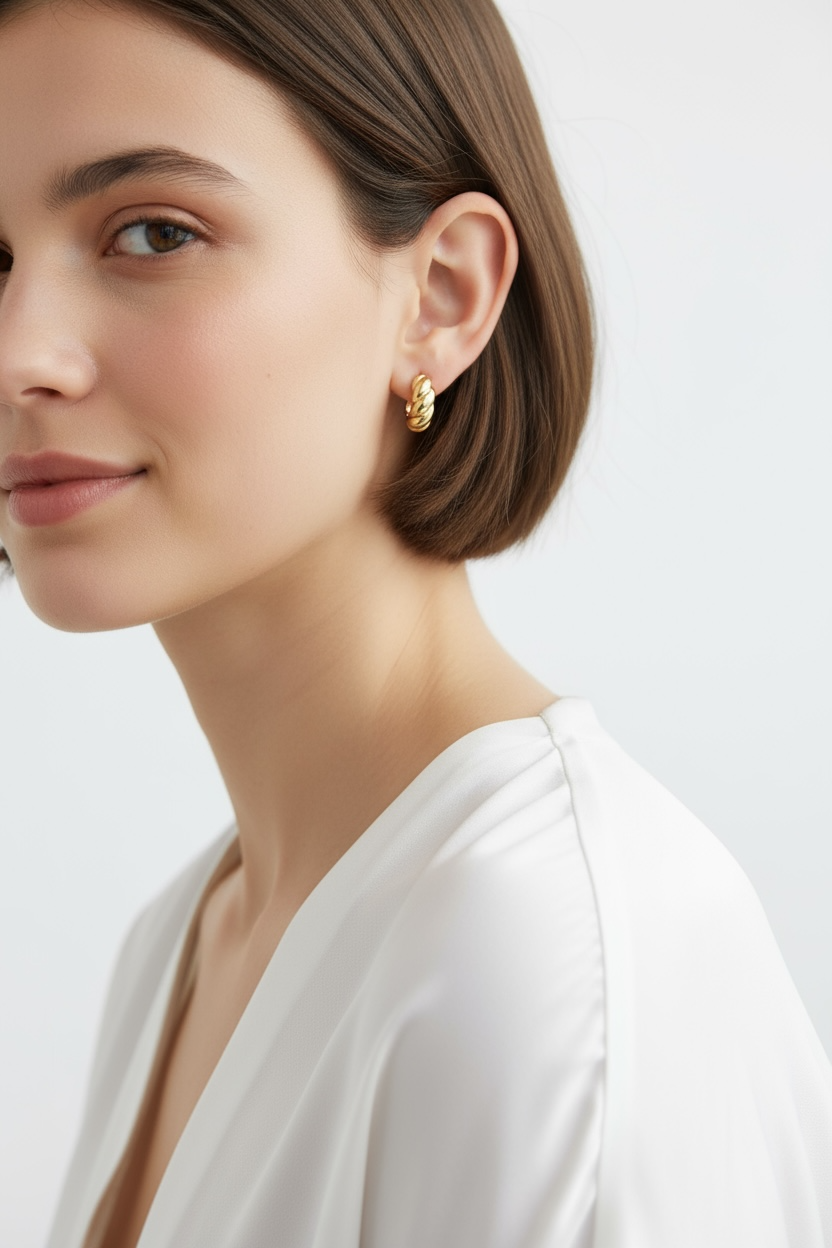 Croissant Clicker Hoop Earrings