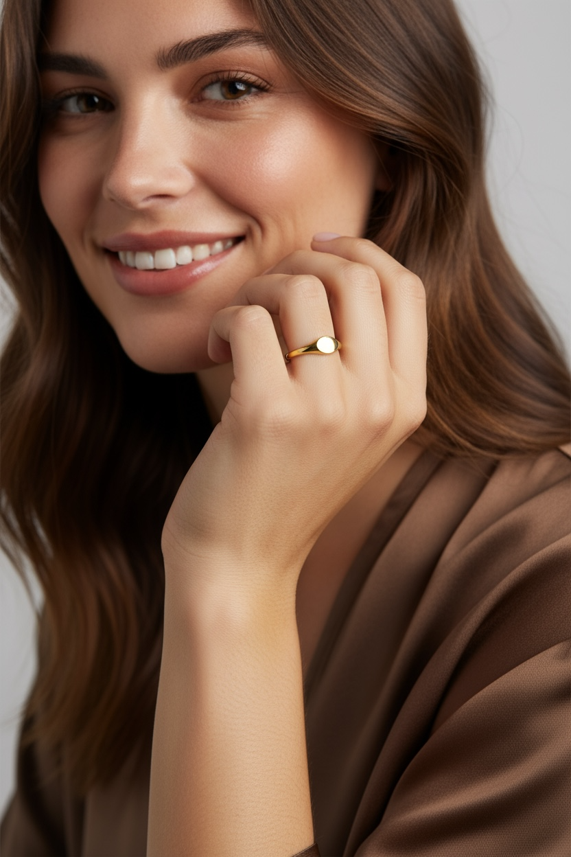 18k Gold Filled Signet Ring