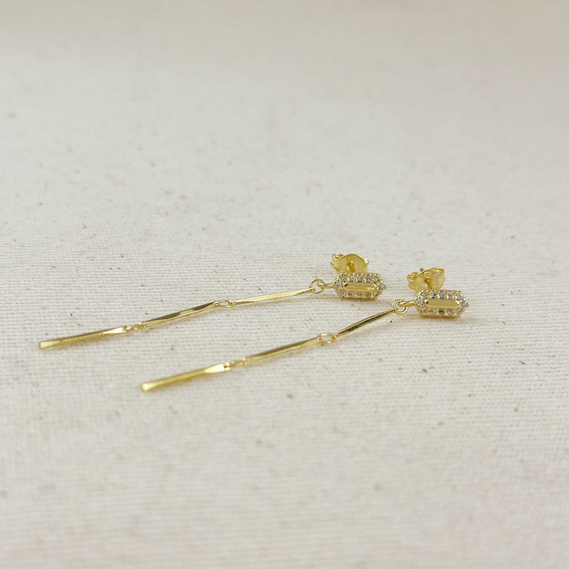 18k Gold Filled Straw Drop Earrings