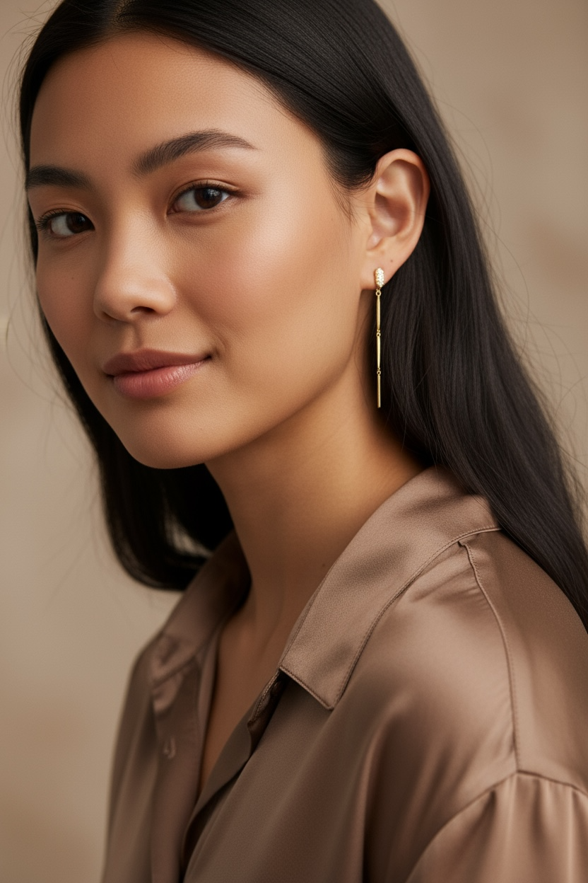 18k Gold Filled Straw Drop Earrings