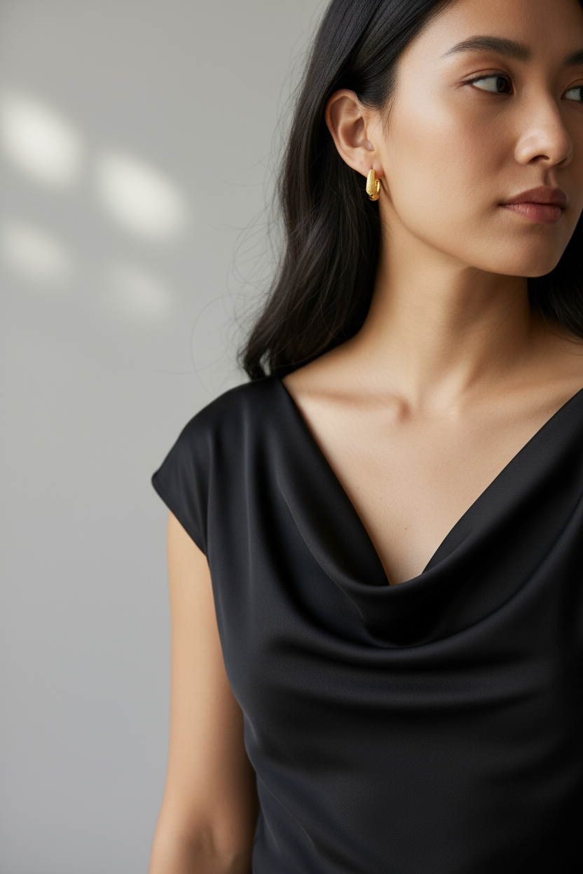 18k Gold Filled Textured Clicker Hoop Earrings