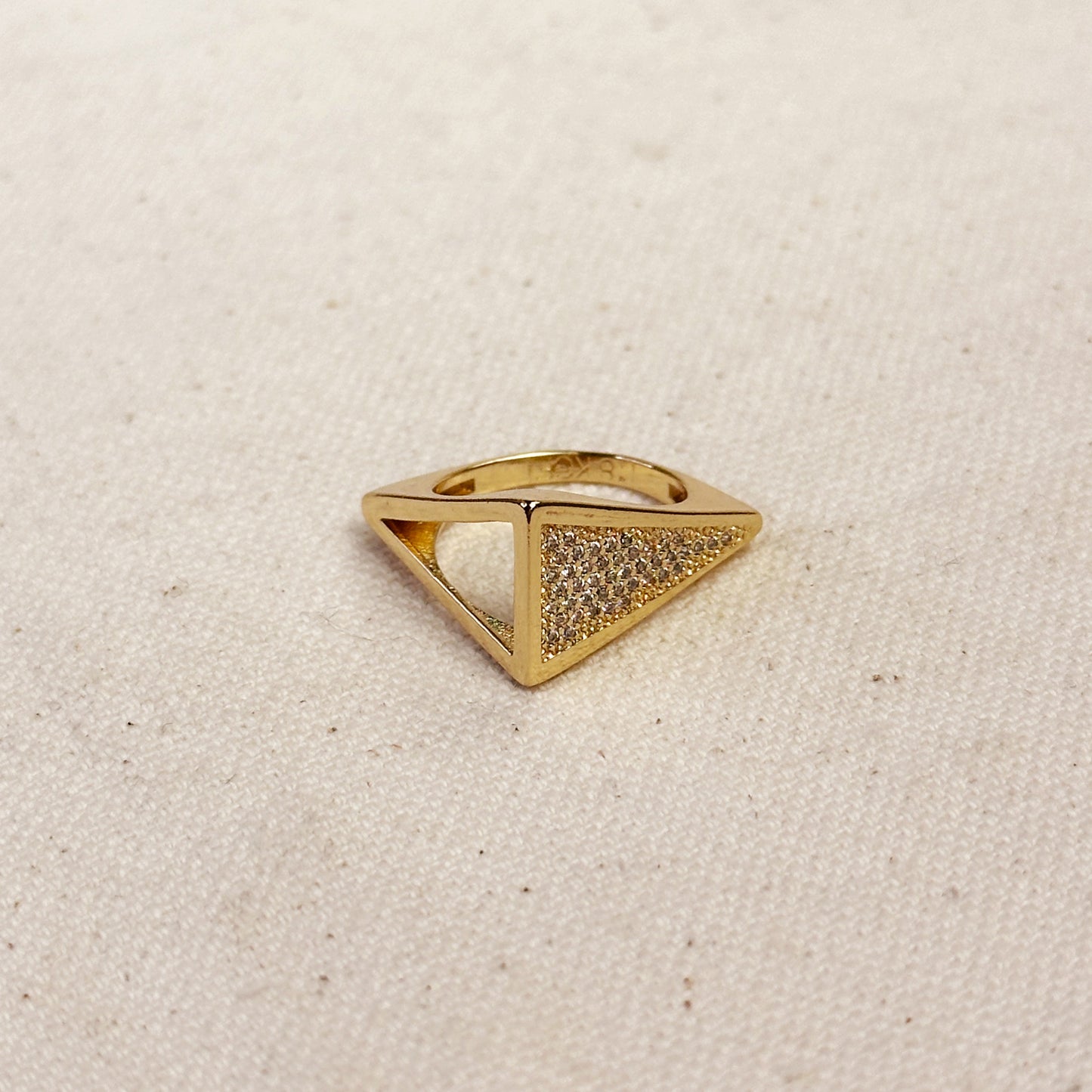 18k Gold Filled CZ Geometric Ring
