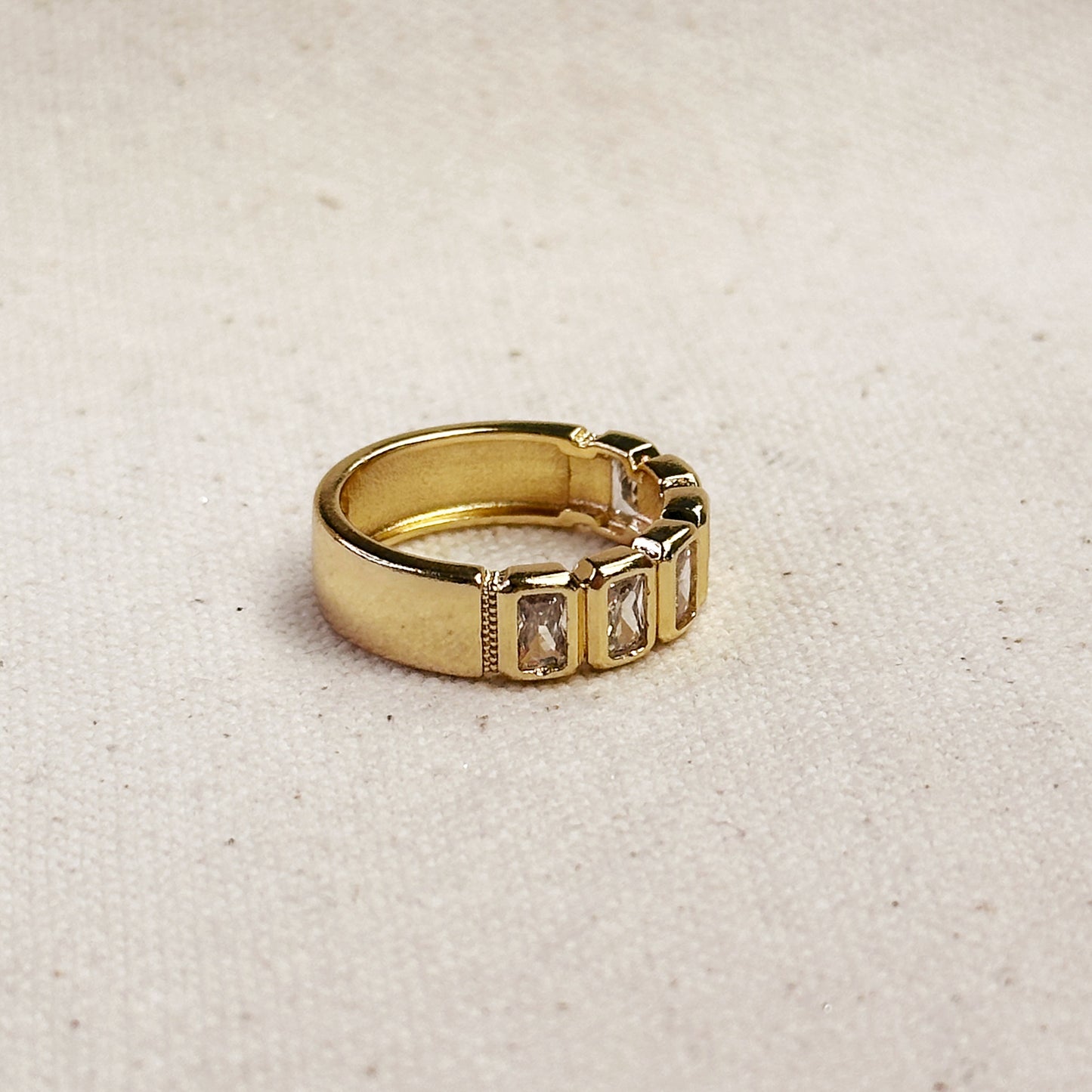 18k Gold Filled Chunky CZ Ring