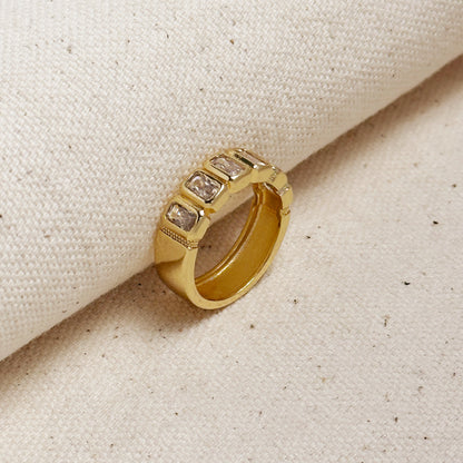 18k Gold Filled Chunky CZ Ring