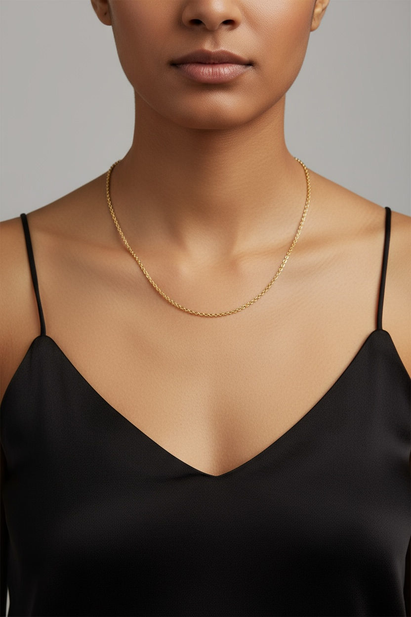 18k Gold Filled 2.5mm Rolo Chain in 16", 18", 20", 24"