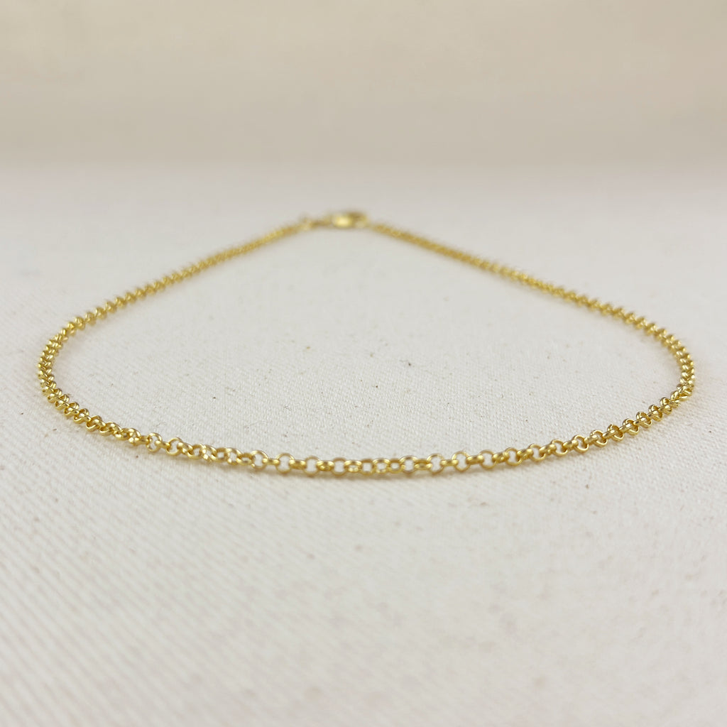 18k Gold Filled 2.5mm Rolo Chain in 16", 18", 20", 24"