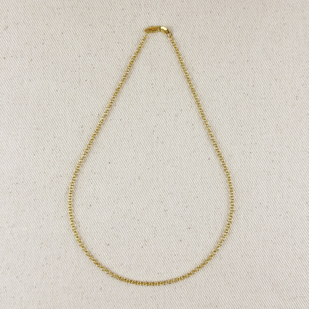 18k Gold Filled 2.5mm Rolo Chain in 16", 18", 20", 24"