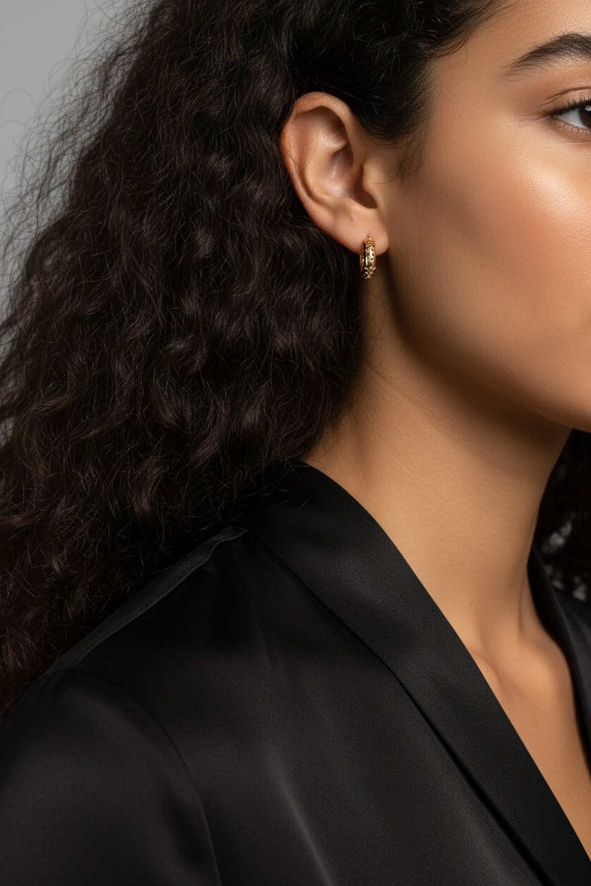 18k Gold Filled Leaves Huggies