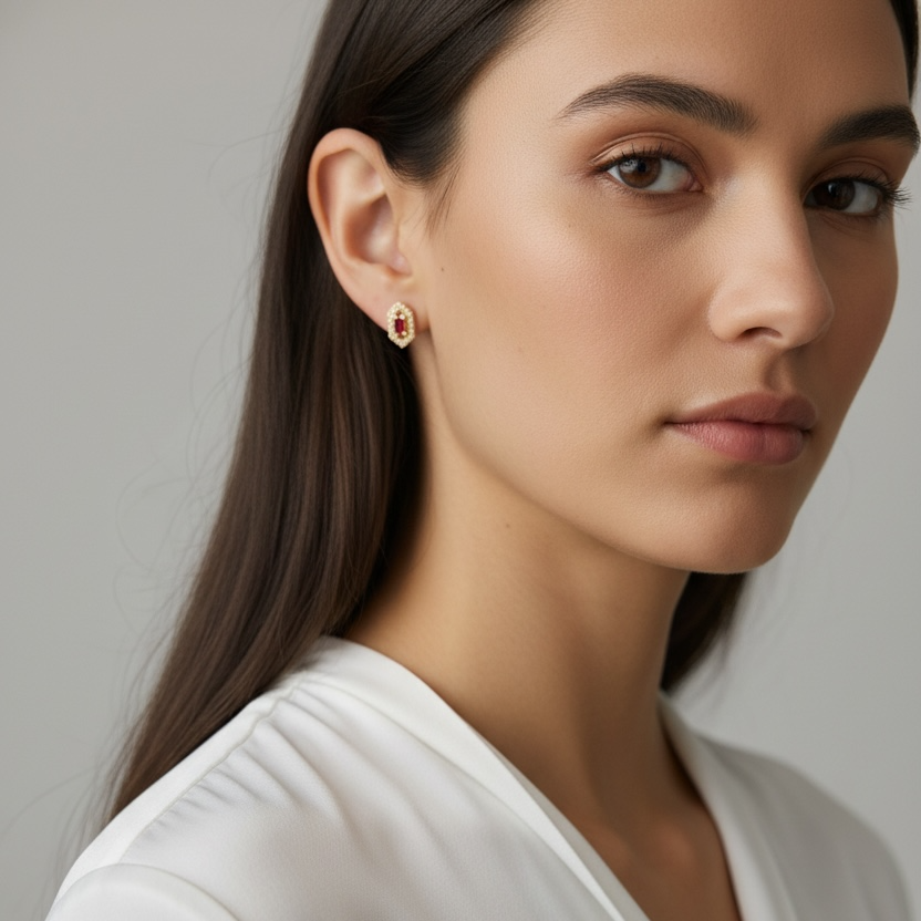 18k Gold Vermeil Fancy Birthstone Baguette Earrings