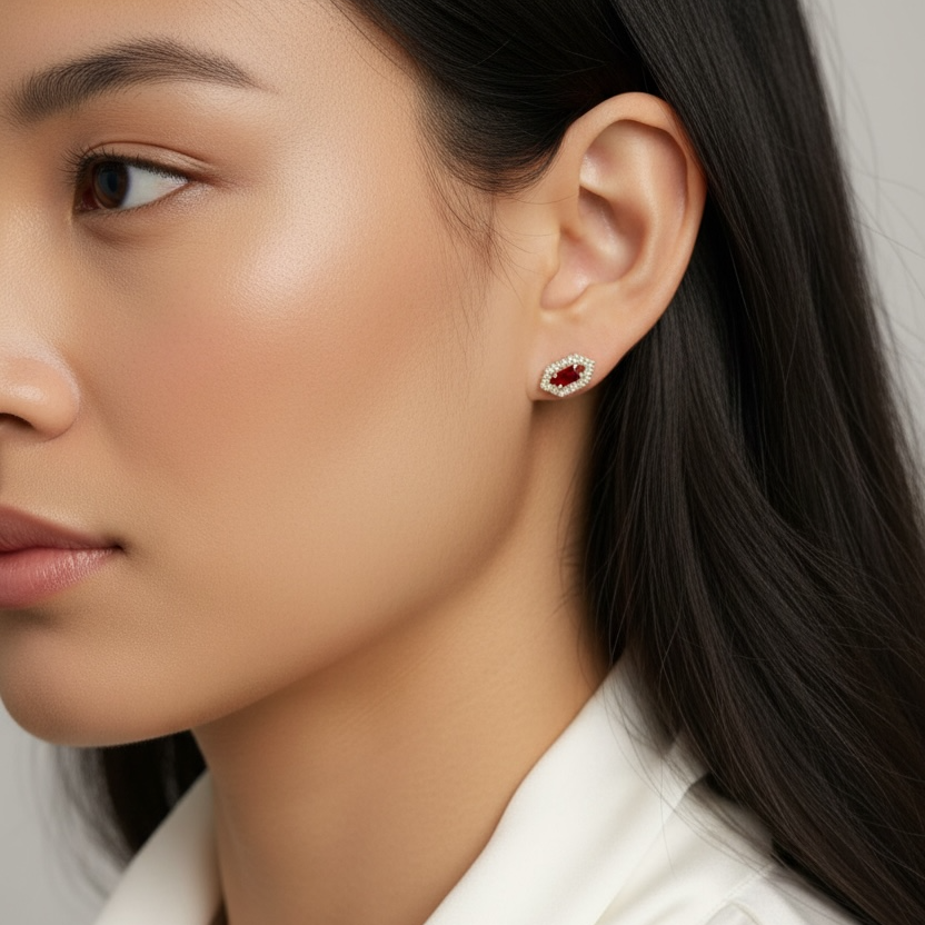 18k Gold Vermeil Fancy Birthstone Baguette Earrings