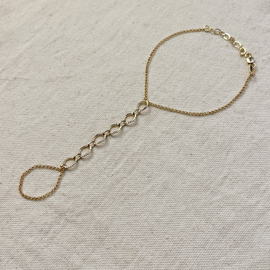 18k Gold Filled Diamond Cut Fancy Hand Chain