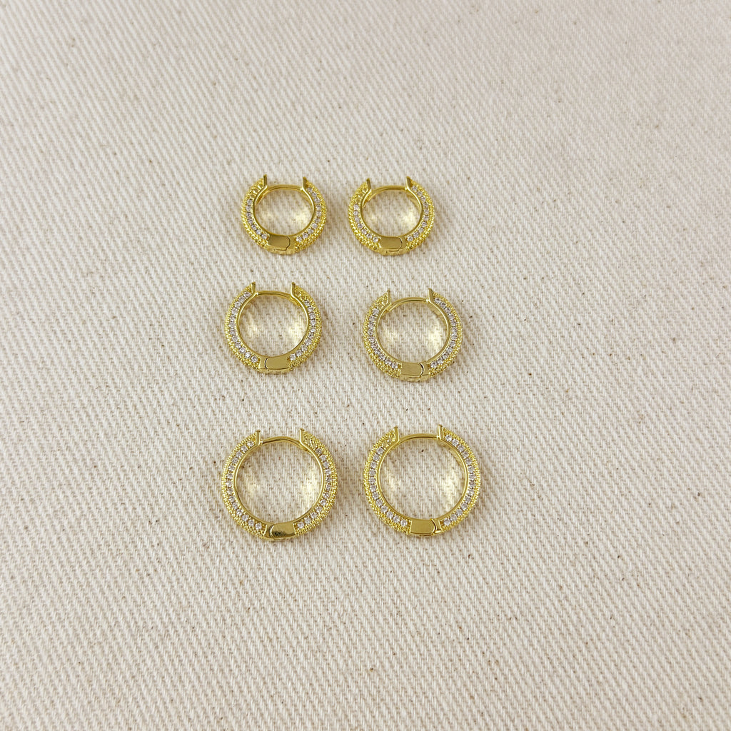 All Around CZ Clicker Hoop Earrings