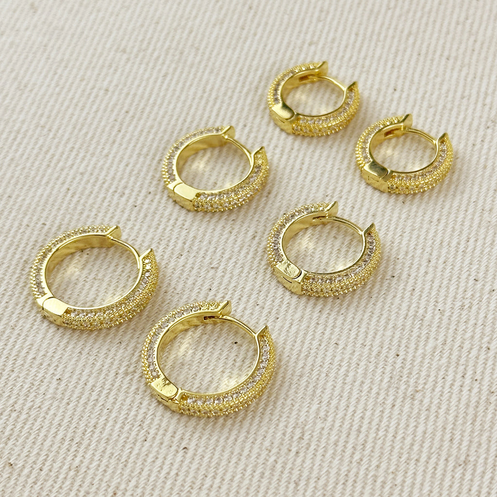 All Around CZ Clicker Hoop Earrings