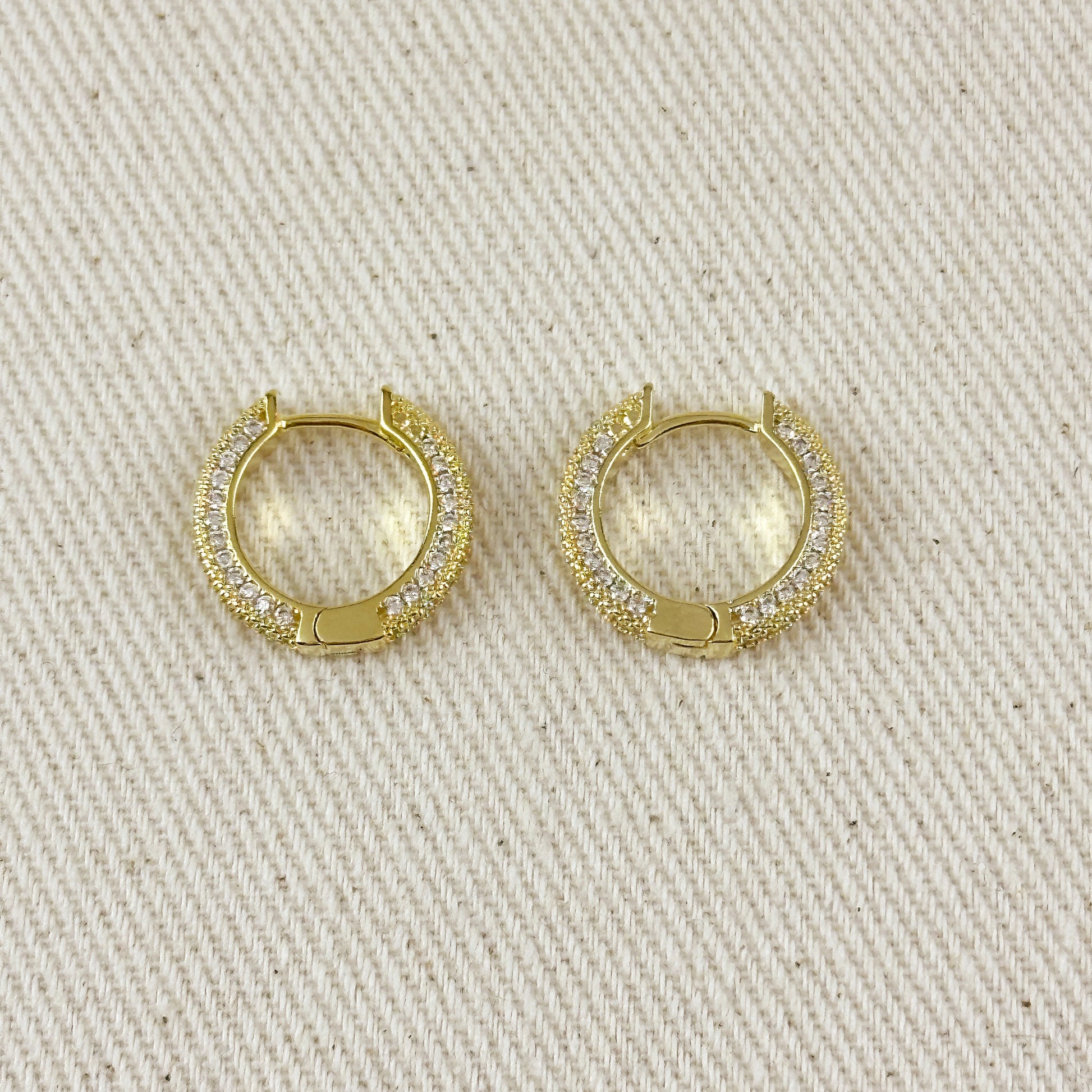 All Around CZ Clicker Hoop Earrings