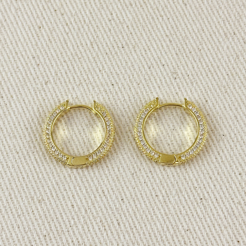 All Around CZ Clicker Hoop Earrings