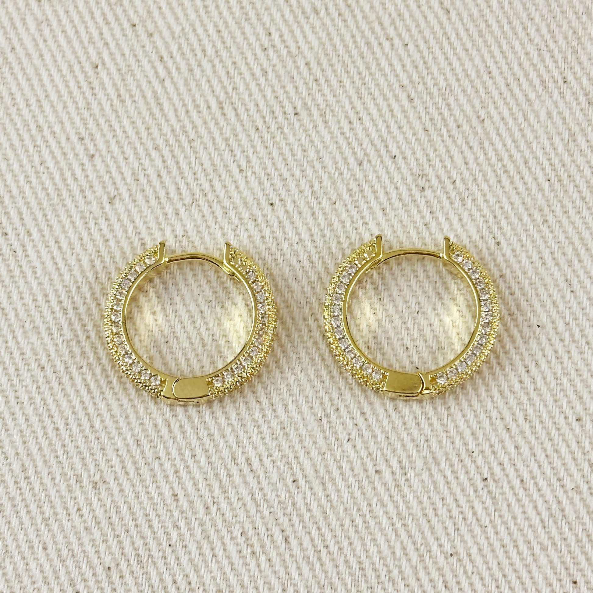 All Around CZ Clicker Hoop Earrings