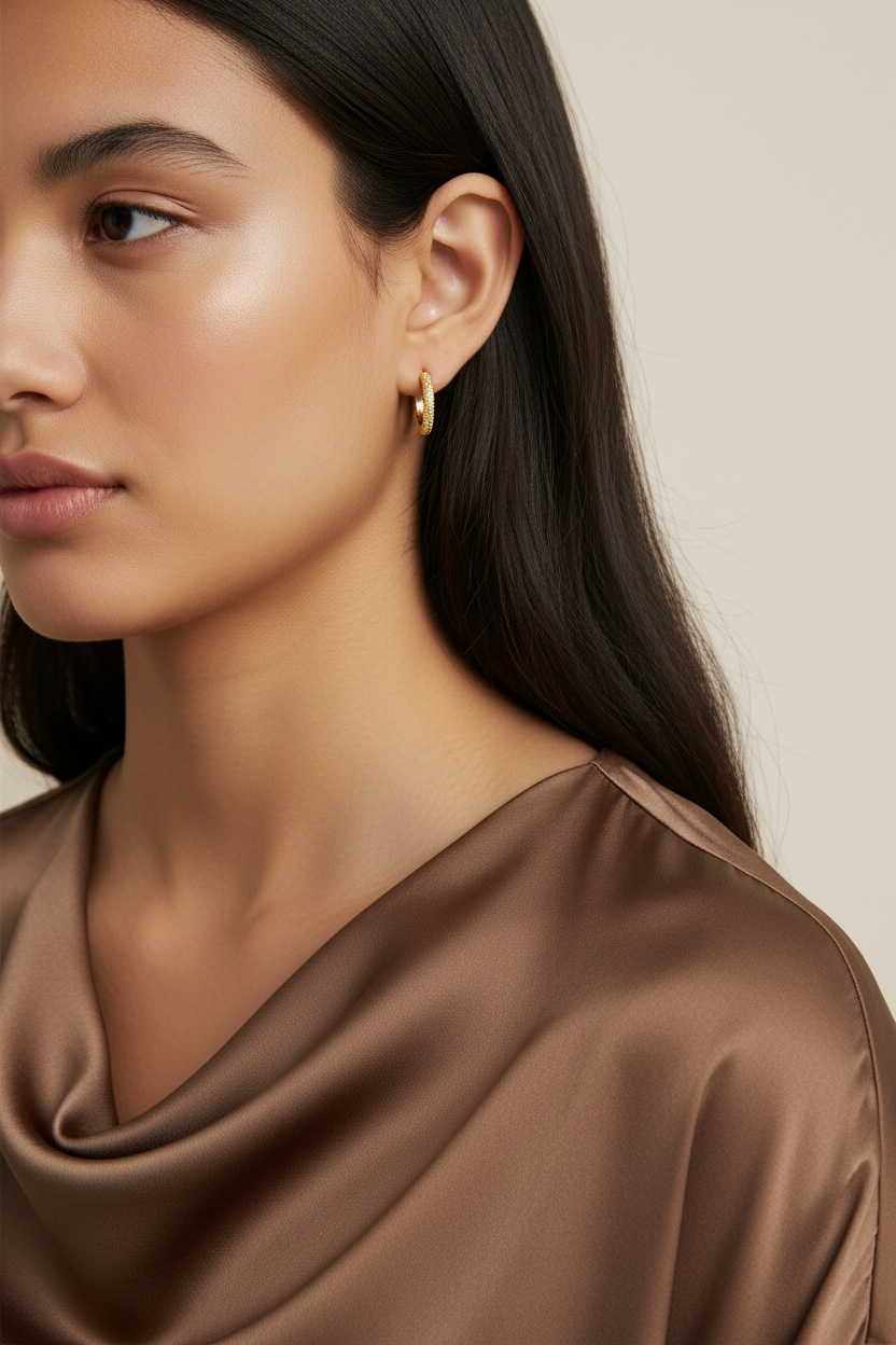 All Around CZ Clicker Hoop Earrings