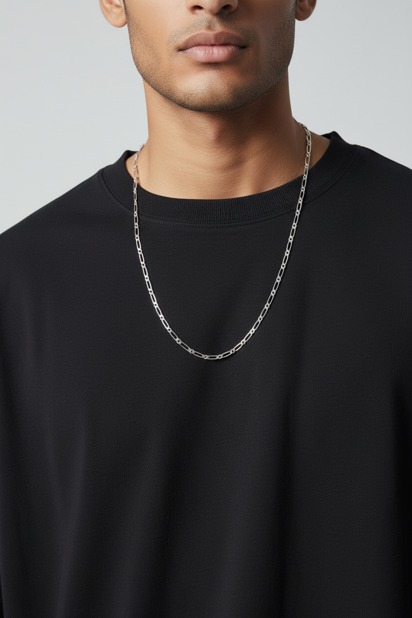 Sterling Silver Figaro 1x1 Chain - 4.7mm