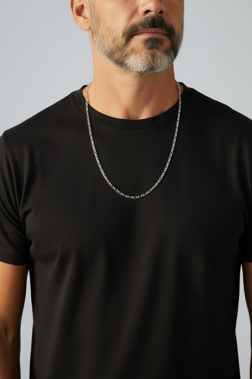 Sterling Silver Figaro 1x1 Chain 3.9mm