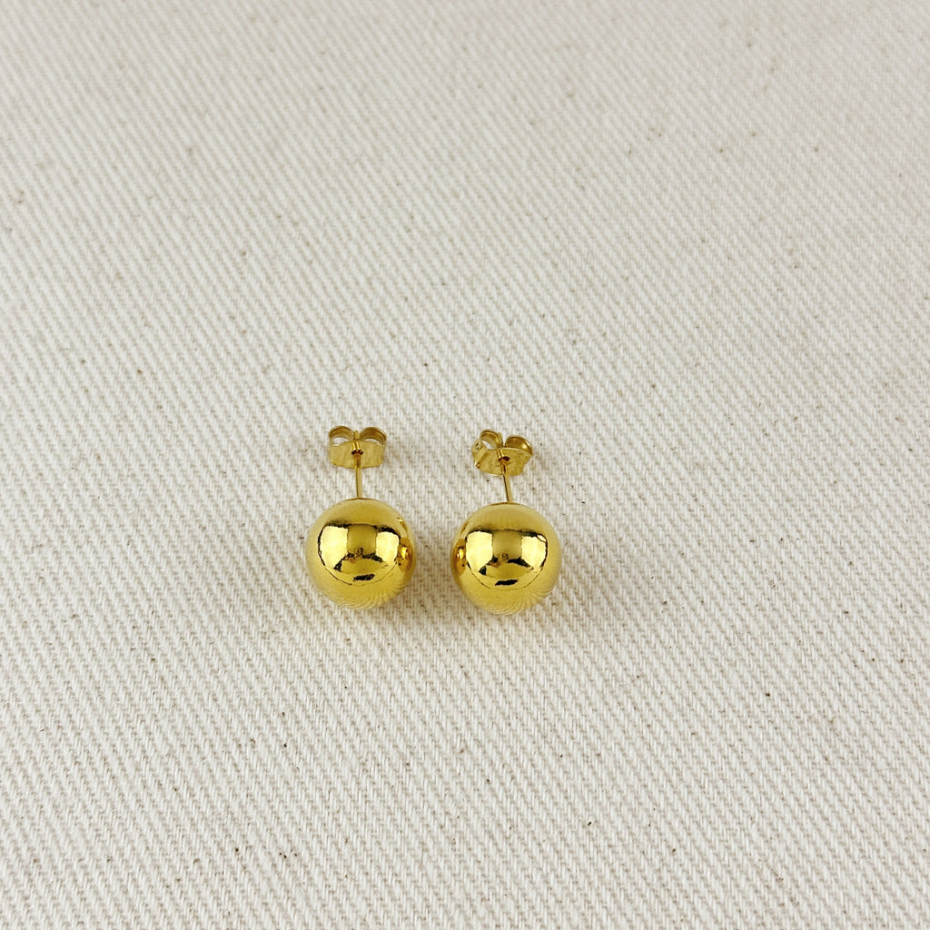 Gold Ball Earrings Stud