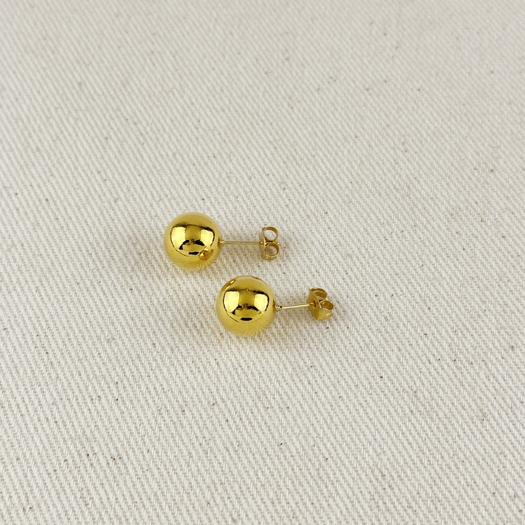 Gold Ball Earrings Stud