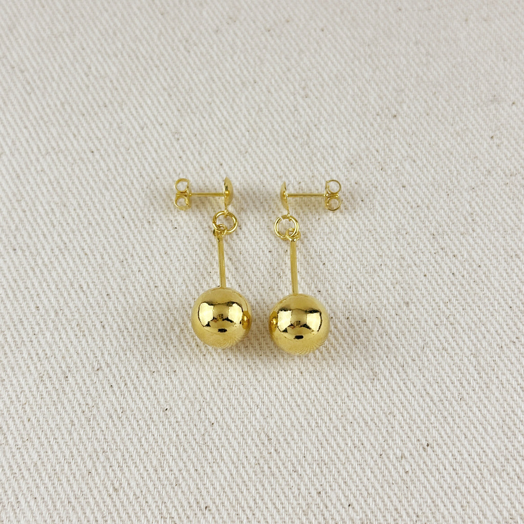 Gold Ball Dangling Earrings