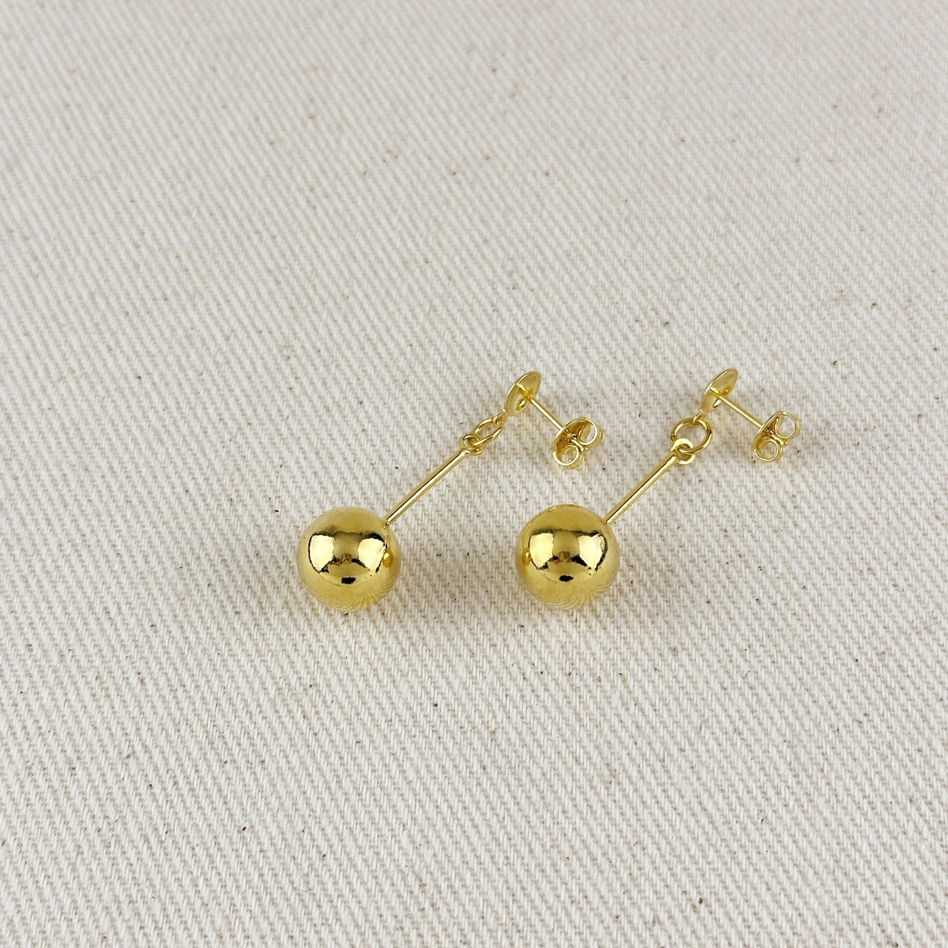 Gold Ball Dangling Earrings