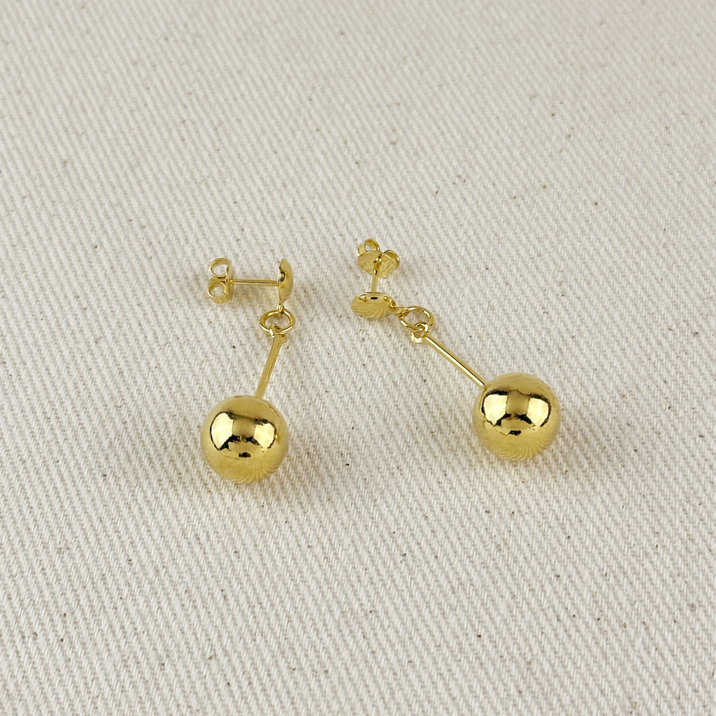 Gold Ball Dangling Earrings